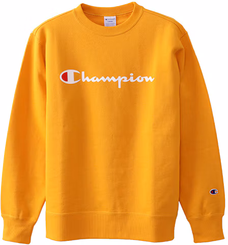 champion-script-logo-pullover-hoodie-japan-edition-unisex-yellow-c3-h004-yellow