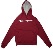 Champion Script Logo Pullover Hoodie Unisex - Maroon (US Version) GF89H-Y07718-WFU Champion Script Logo Pullover Hoodie Unisex - Maroon (US Version) GF89H-Y07718-WFU