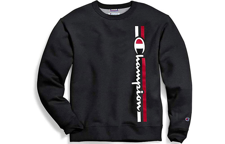 Champion Script Logo Pullover Sweatshirt Black - Unisex Casual Wear GF88H-Y07973-003