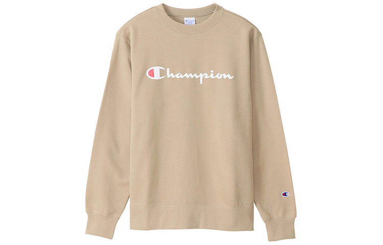 Champion Script Logo Pullover Sweatshirt Japan Edition Unisex Beige C3-Q002-780