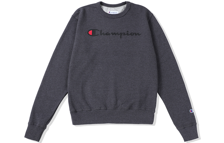 Champion Script Logo Pullover Sweatshirt Unisex Couple Style Dark Gray GF88H-Y06794-00C
