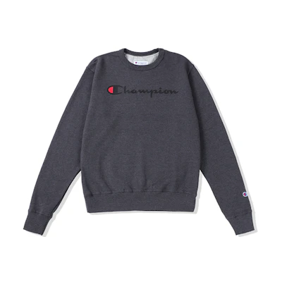 Champion Script Logo Pullover Sweatshirt Unisex Couple Style Dark Gray GF88H-Y06794-00C
