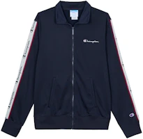 Champion Script Logo Track Jacket Navy - Unisex Retro Style V3391-550519-787 Champion Script Logo Track Jacket Navy - Unisex Retro Style V3391-550519-787