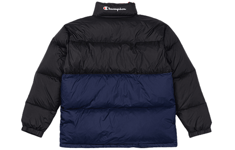 Lookbook チャンピオン シンプルカラー ブロックダウンジャケット - ブラック C3-S607-M250