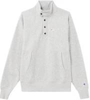 Champion Small C-Logo Snap-button High-neck Fleece Sweatshirt Light Gray Unisex UM-SSW12-M302 Champion Small C-Logo Snap-button High-neck Fleece Sweatshirt Light Gray Unisex UM-SSW12-M302
