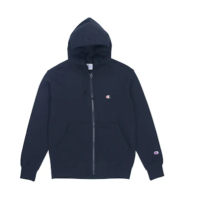 Champion Small C-Logo Zipper Hoodie Navy Blue Japan Edition Casual Trend C3-Q103-370