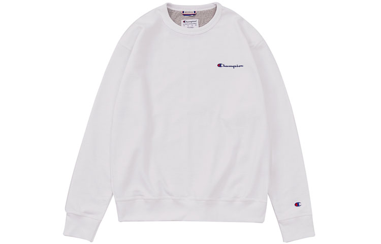 Champion Small Grass Print Fleece Crewneck Sweatshirt White Unisex Winter Edition GF88H-Y08160-WHC