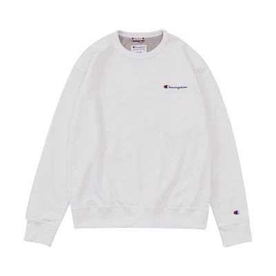 Champion Small Grass Print Fleece Crewneck Sweatshirt White Unisex Winter Edition GF88H-Y08160-WHC