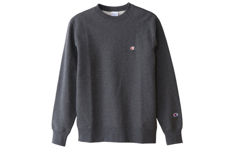 Champion Small Logo Fleece Sweatshirt Japan Edition Unisex Couple Style Grey C3-Q006-M303