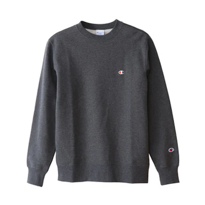 Champion Small Logo Fleece Sweatshirt Japan Edition Unisex Couple Style Grey C3-Q006-M303