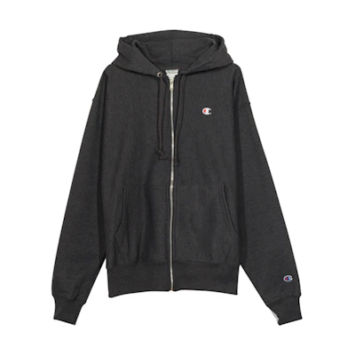 Champion Small Logo Fleece Zipper Hoodie Men’s US Version - Charcoal Gray GF69-Y06145-0OC