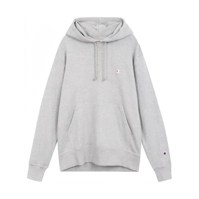 Champion Small Logo Hoodie Japan Edition Unisex Pullover in Light Grey C3-C118-070