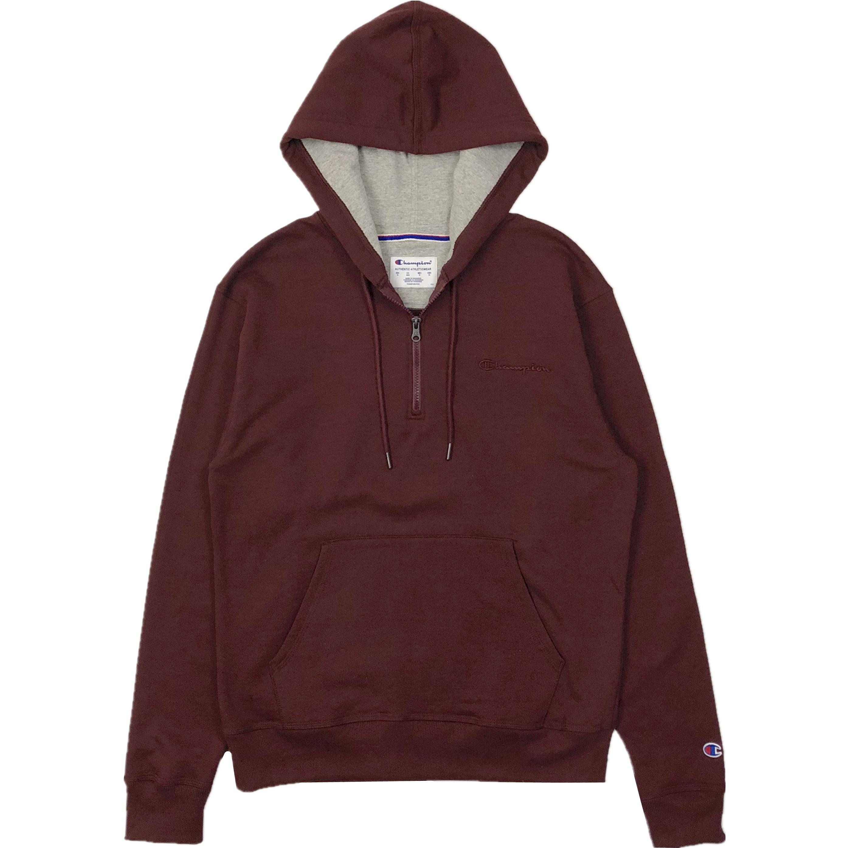 Champion Small Logo Print Pullover Fleece Sweatshirt Unisex Burgundy S0892-Y08009-029