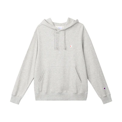 Champion Small Logo Pullover Hoodie Gray - Unisex Casual Streetwear Japan Edition C3-Q101-D-C070