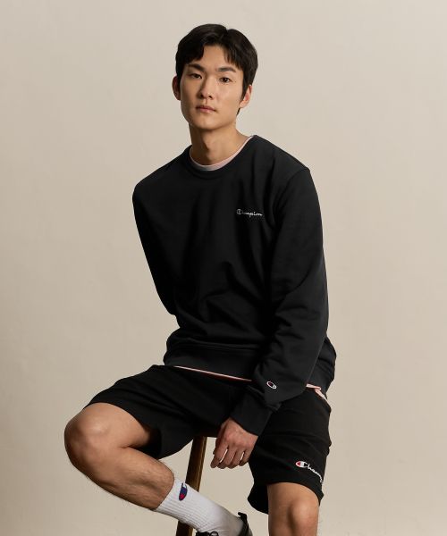 Champion Small Script Logo Crewneck Sweatshirt Black CKTS5ES44BK