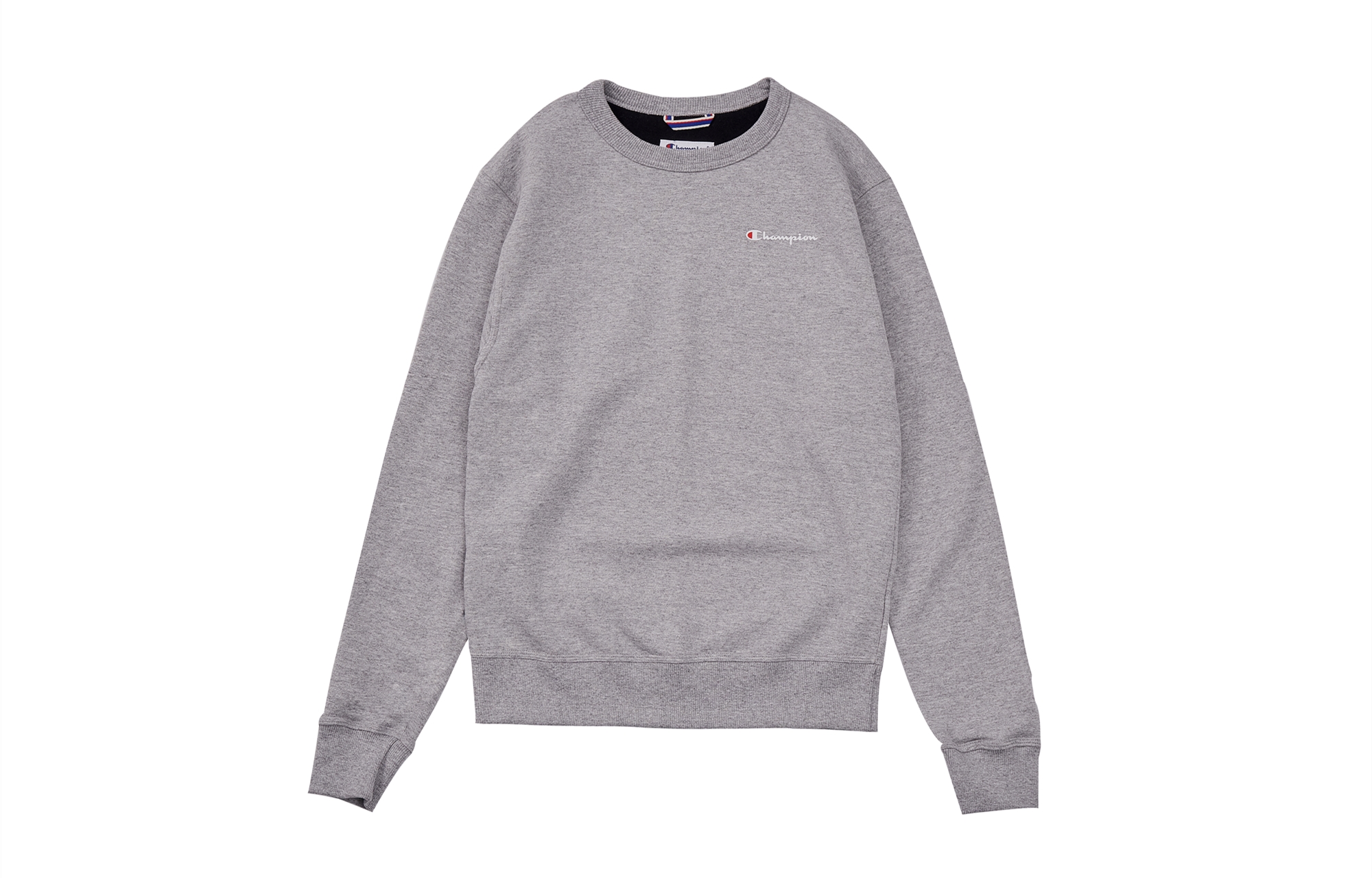 Champion Small Script Logo Fleece Crewneck Sweatshirt Unisex Light Grey GF88H-Y08160-1lC