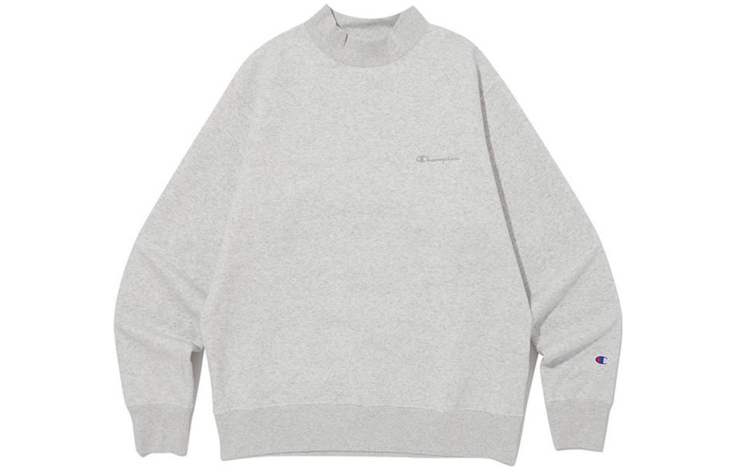 Champion Solid Color Half-Turtleneck Pullover Sweatshirt - Gray CKTS3F405G1