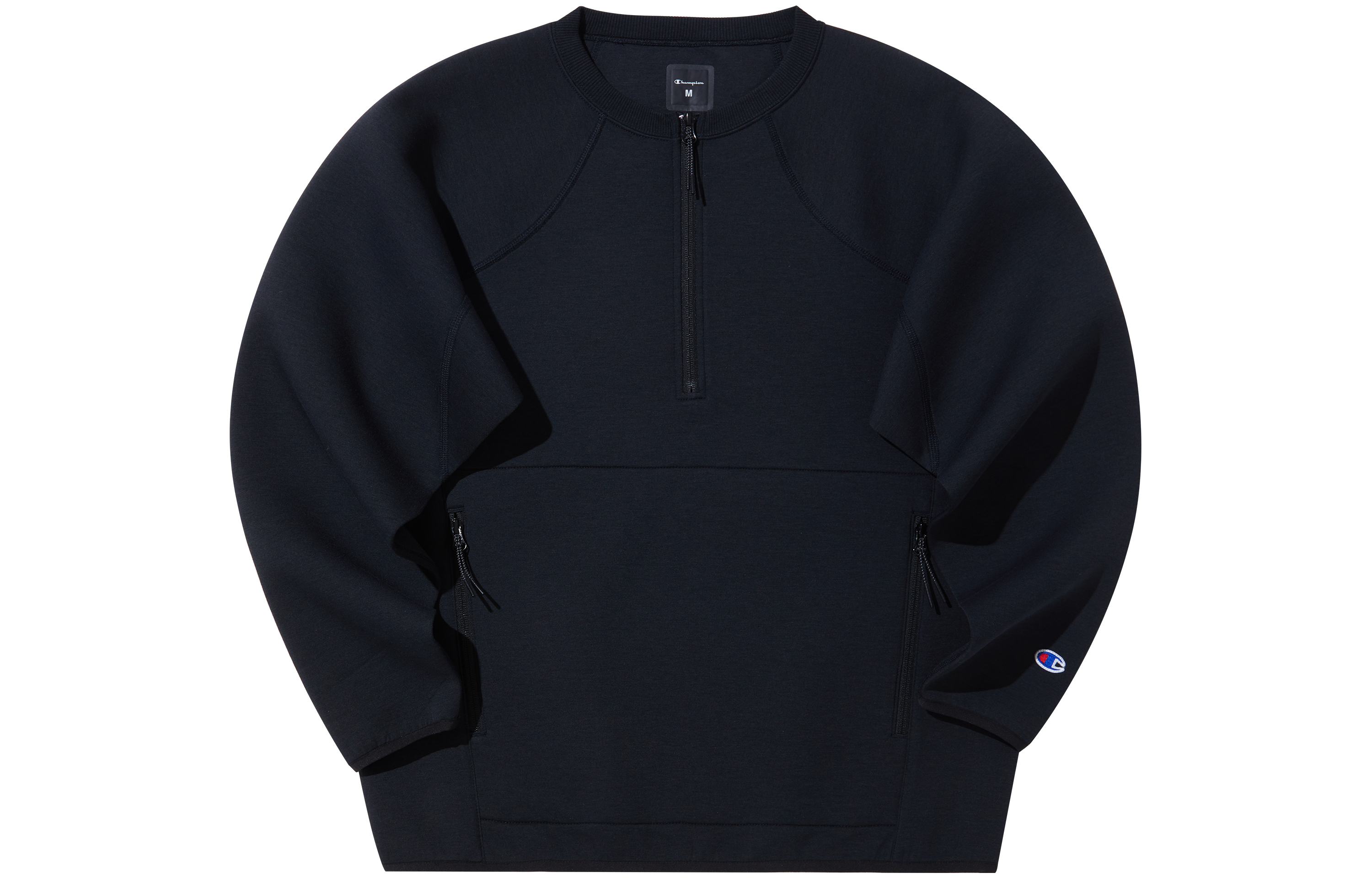 Champion Solid Color Half-Zip Pullover Crewneck Sweatshirt Japan Unisex Style C3-T022