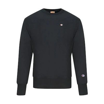 Champion Solid Color Logo Crewneck Sweatshirt Unisex Navy Blue 214676-BS501
