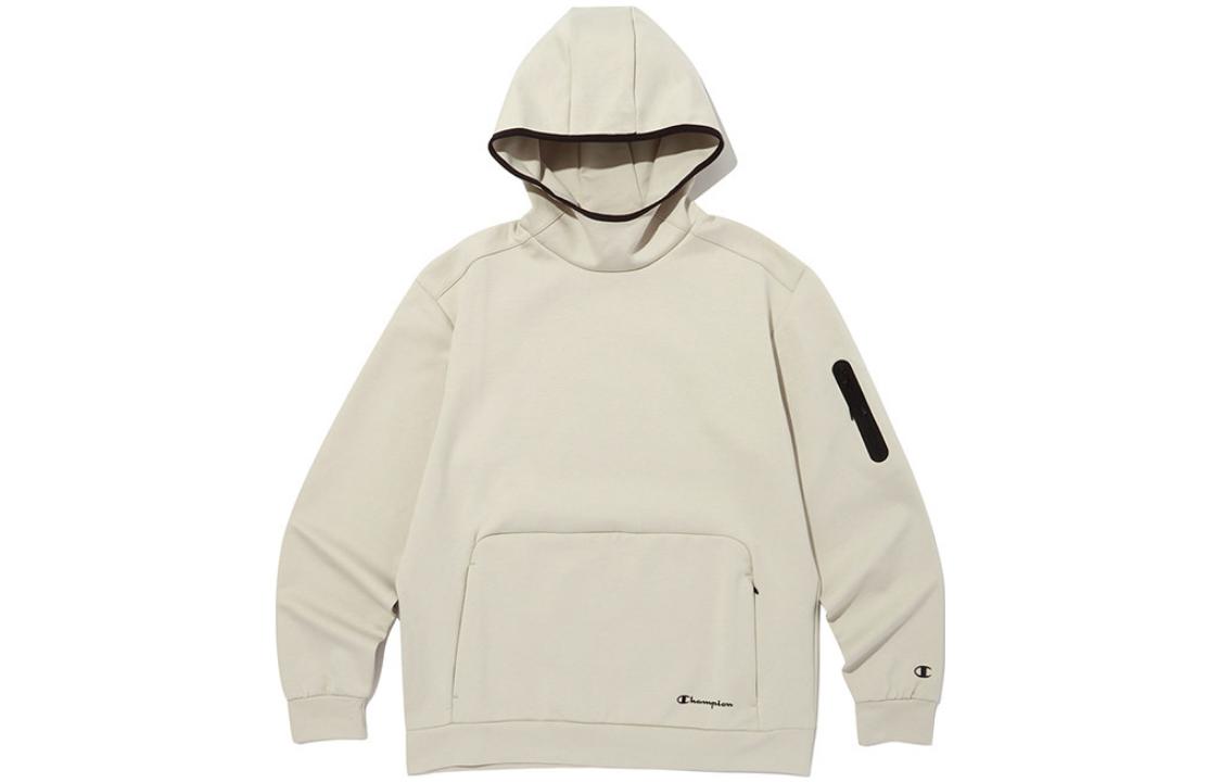 Champion Solid Color Loose Fit Fleece Hoodie Off-White CKTS3F518I2