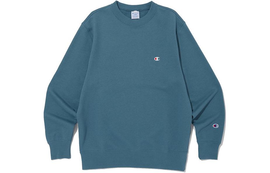 Champion Solid Color Pullover Crewneck Sweatshirt Peacock Blue CKTS3F322T2