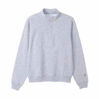 Champion Solid Color Snap Button Collar Embroidered Logo Sweatshirt Unisex C5-W002