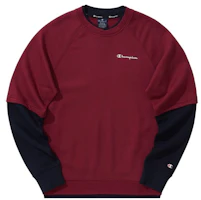 Champion Spliced Crewneck Sweatshirt Fleece Unisex EM-USW23 Champion Spliced Crewneck Sweatshirt Fleece Unisex EM-USW23