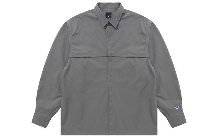 Order Champion SS22 黑色版寬鬆休閒純色長袖襯衫 男女款 日本版式。 C3-V416