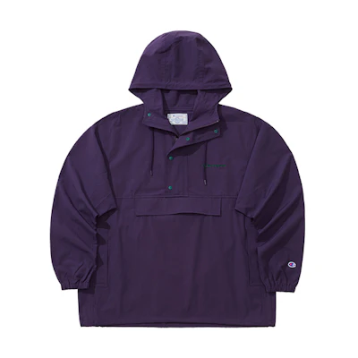Champion SS22 Campus Embroidered Script Logo Windproof Pullover Jacket Unisex Japan C3-V601