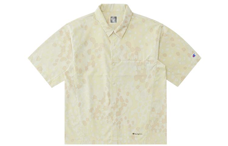 Shop Champion SS23 Edisi Hitam Kemeja Lengan Pendek Polka Dot Unisex Hitam Jepang C3-X302