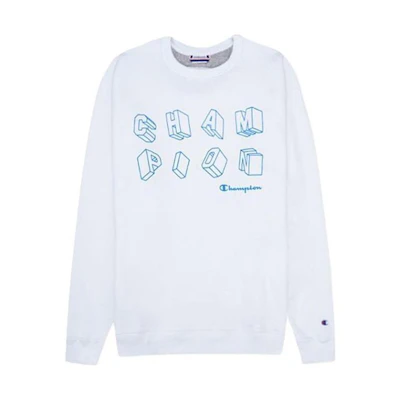 Champion SS23 Casual Crewneck Printed Long Sleeve Sweatshirt - White GF88H-586580-WHC