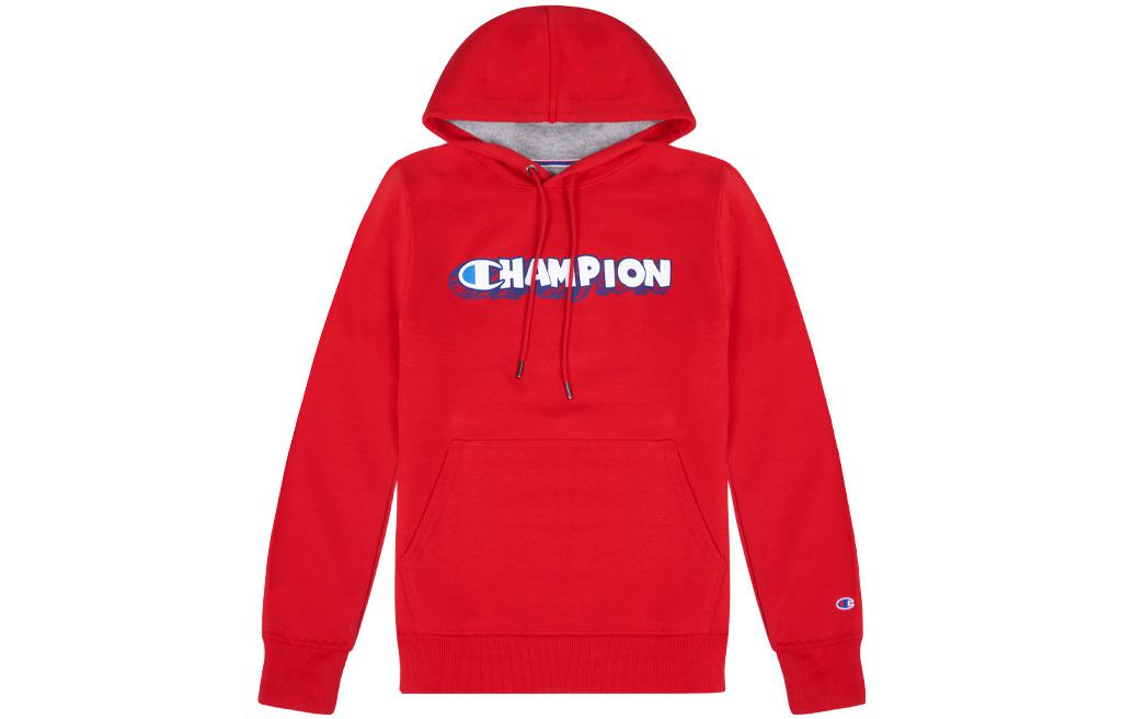 Champion SS23 Red Pullover Hoodie with Logo Print for Men GF89H-586MZA-2WC