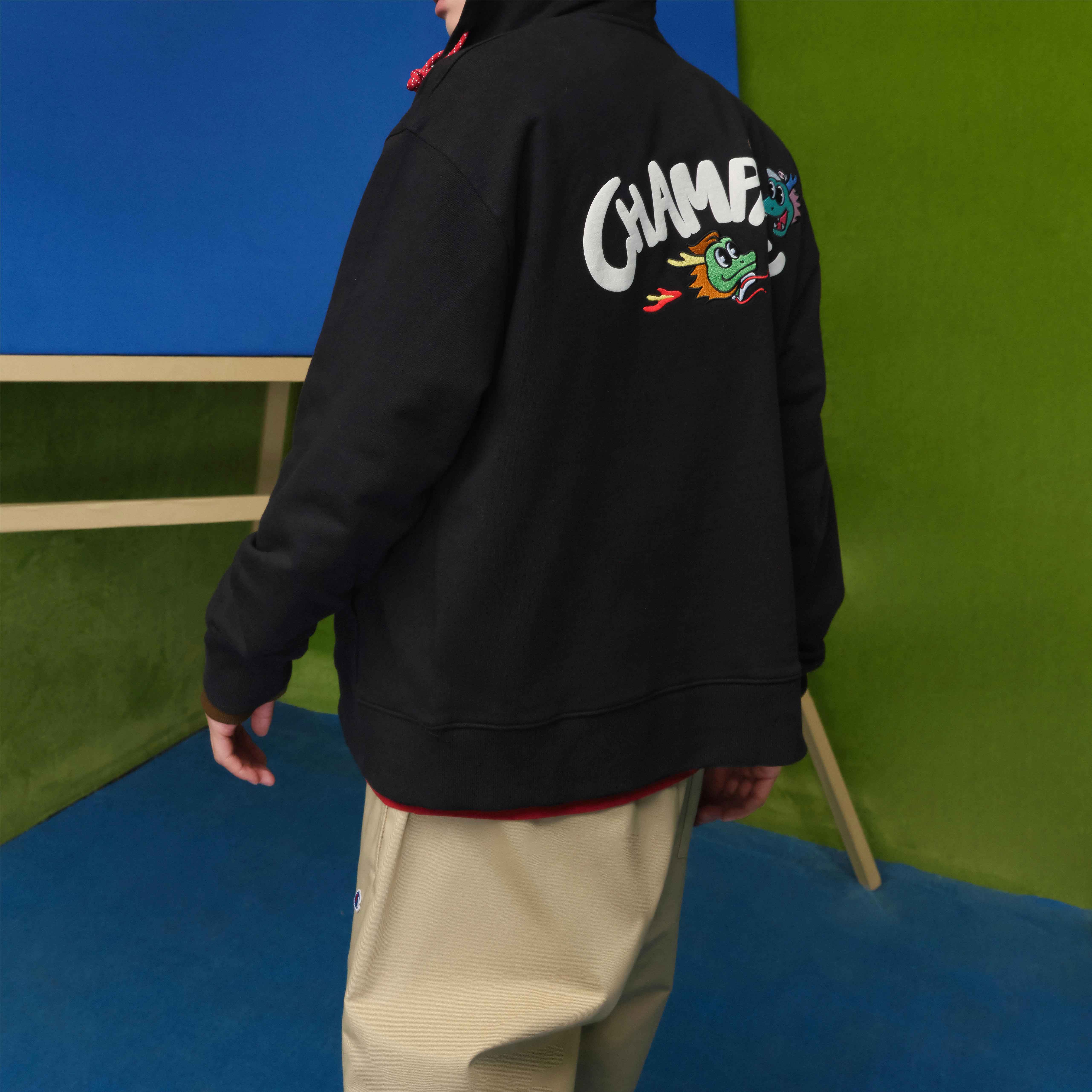 Details for Champion SS24 Cartoon Logo Zip-Up Hoodie - Dragon Series Unisex US Edition U4ASWUU85