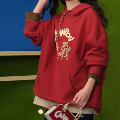 Champion SS24 Dragon Series Script Logo Pullover Hoodie Unisex US Version U4ASWUU45 Details for Champion SS24 Dragon Series Script Logo Pullover Hoodie Unisex US Version U4ASWUU45