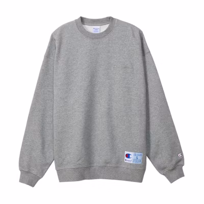 Champion SS24 Embroidered Logo Loose Fit Crewneck Sweatshirt Unisex - Oxford Gray C3-Z001-070