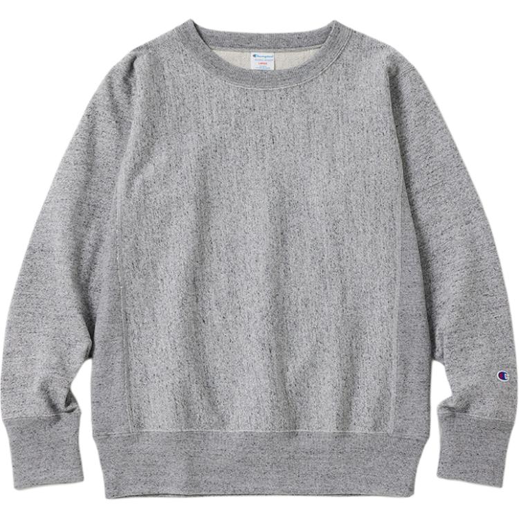 Champion SS24 Logo Crewneck Long-Sleeve Sweatshirt Unisex Oxford Gray C8-Z001-070