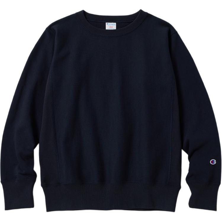 Champion SS24 Logo Crewneck Long Sleeve Sweatshirt Navy Unisex C8-Z001-370