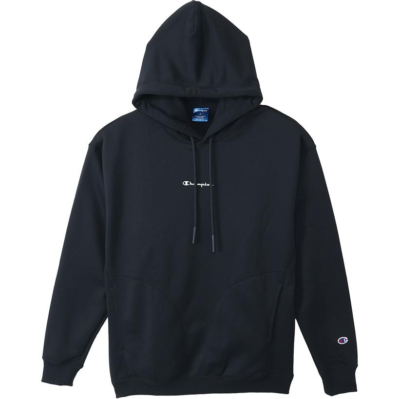 Champion SS24 Logo Oversized Black Hoodie Unisex C3-ZS101-090