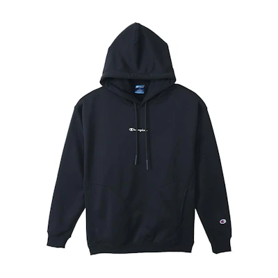 Champion SS24 Logo Oversized Black Hoodie Unisex C3-ZS101-090