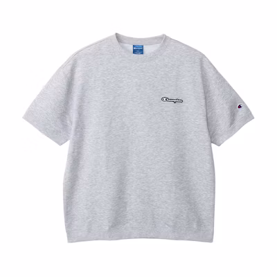 Champion SS24 Logo Patch Crewneck Quick-Dry Loose T-Shirt Men Oxford Gray C3-ZS001-070