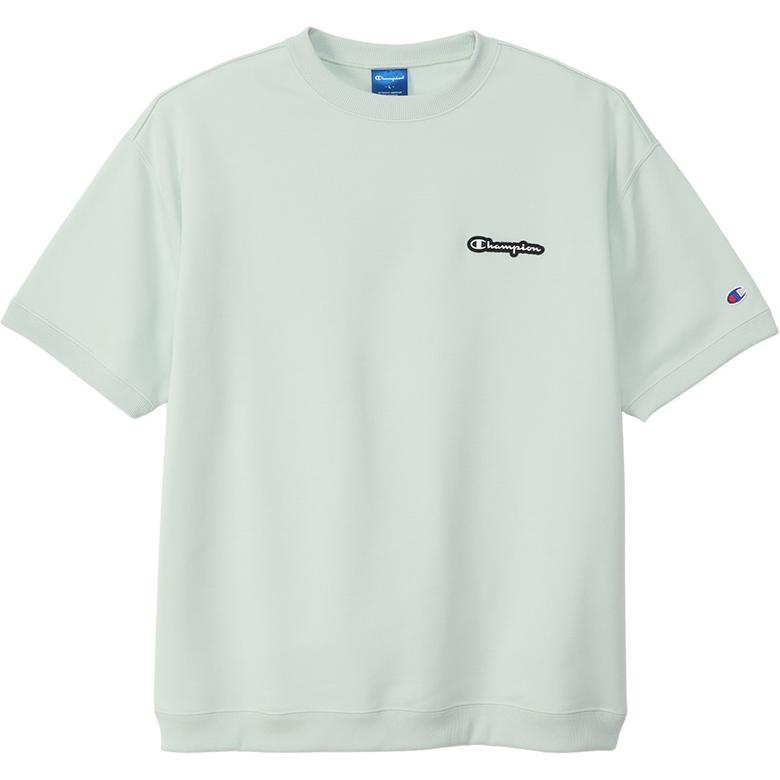 Champion SS24 Logo Patch Quick-Dry Loose Crewneck Sweatshirt Men Ice Green C3-ZS001-425