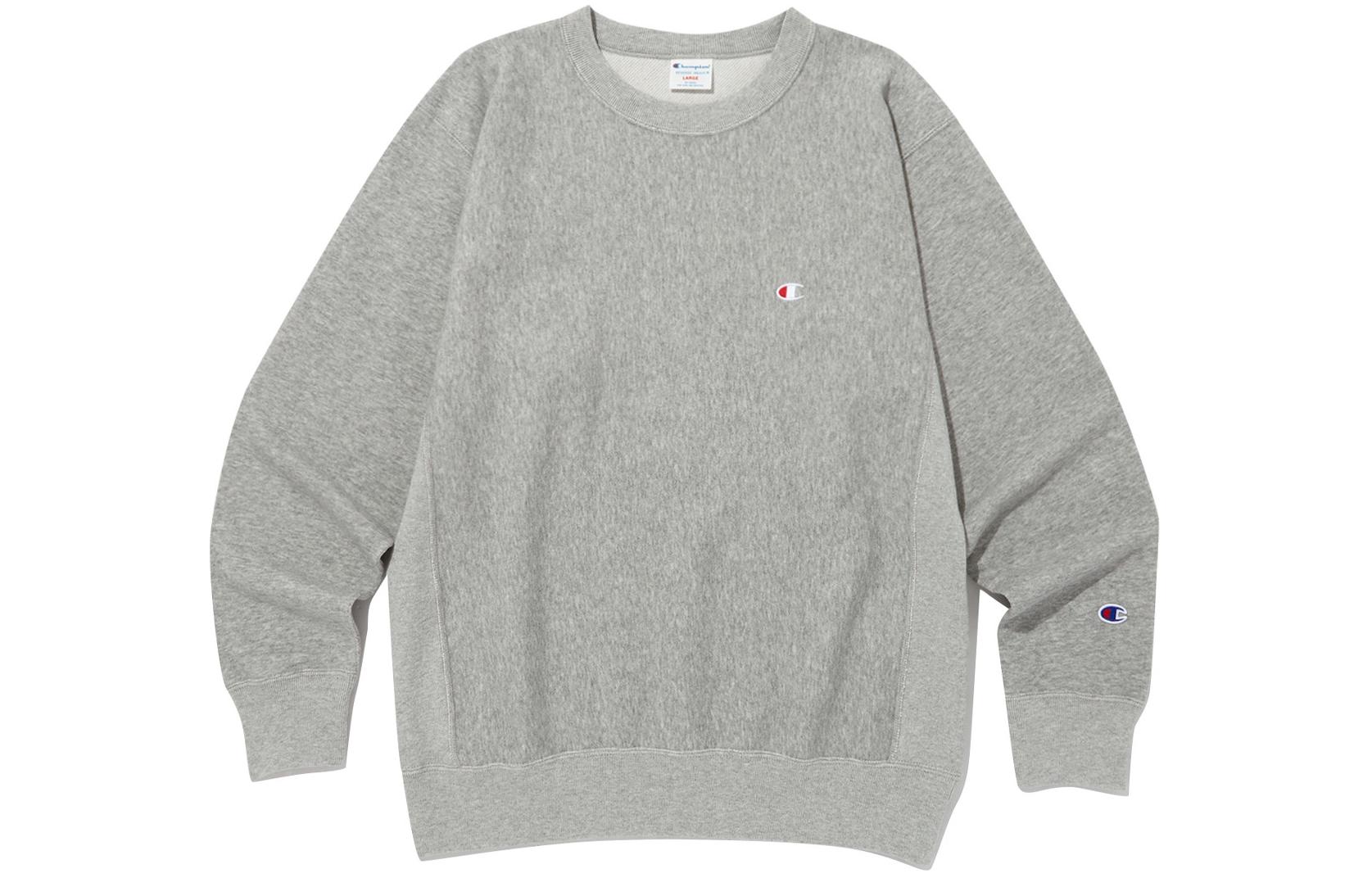 Champion SS24 Reverse Weave Logo Loose Crewneck Sweatshirt Unisex Gray CKTS4E306G2
