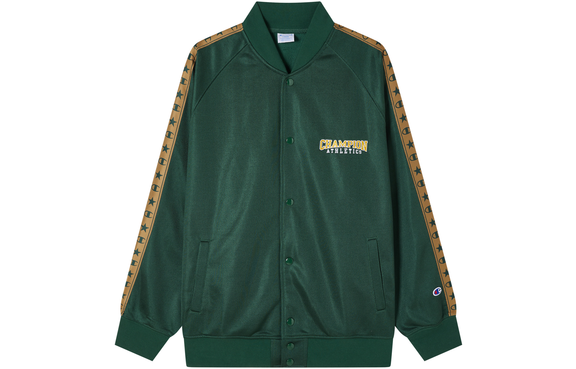 Champion Stretch Embroidered Logo Snap Button Baseball Jacket Unisex C3-Y007