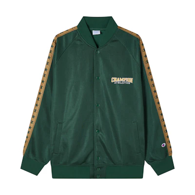 Champion Stretch Embroidered Logo Snap Button Baseball Jacket Unisex C3-Y007