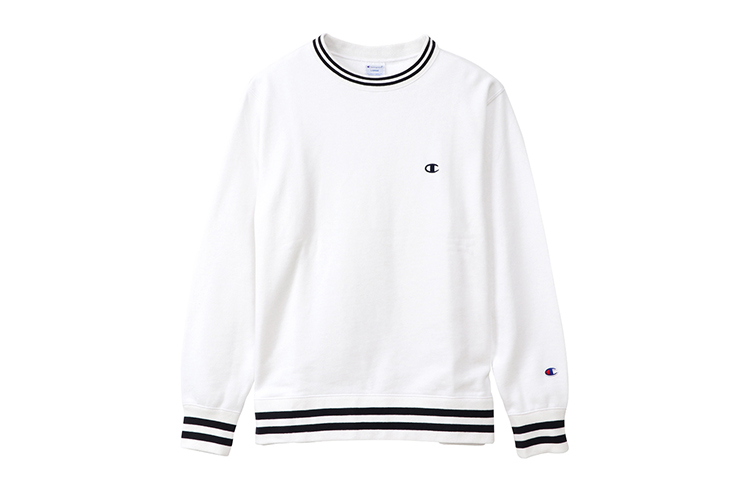 Champion Striped Embroidered Sweatshirt Japan Edition Unisex White C3-Q004-010
