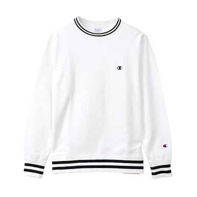 Champion Striped Embroidered Sweatshirt Japan Edition Unisex White C3-Q004-010