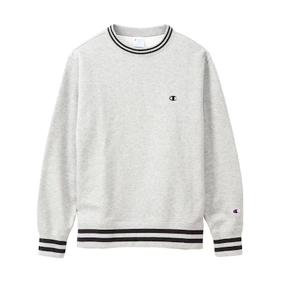 Champion Striped Embroidered Sweatshirt Japan Version Unisex - Grey C3-Q004-C070