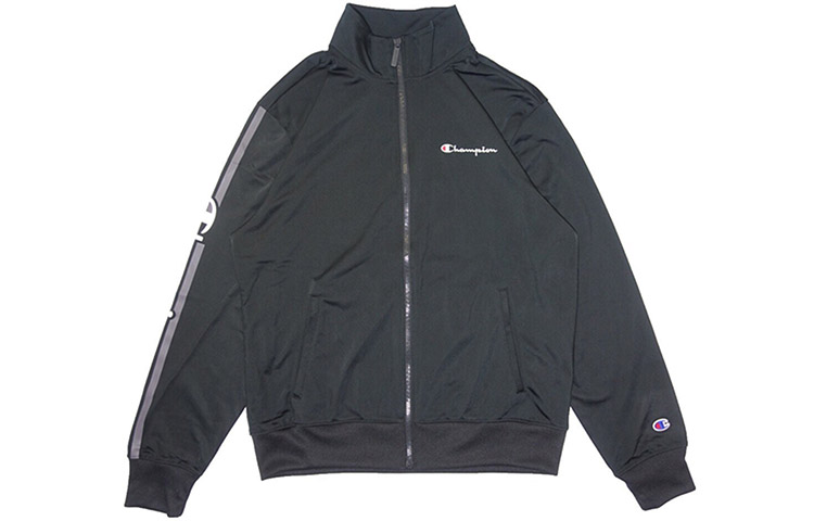 Champion Striped Retro Script Track Jacket Unisex Black (US Version) V3391-550318-003