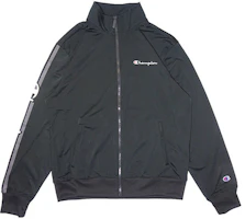 Champion Striped Retro Script Track Jacket Unisex Black (US Version) V3391-550318-003 Champion Striped Retro Script Track Jacket Unisex Black (US Version) V3391-550318-003