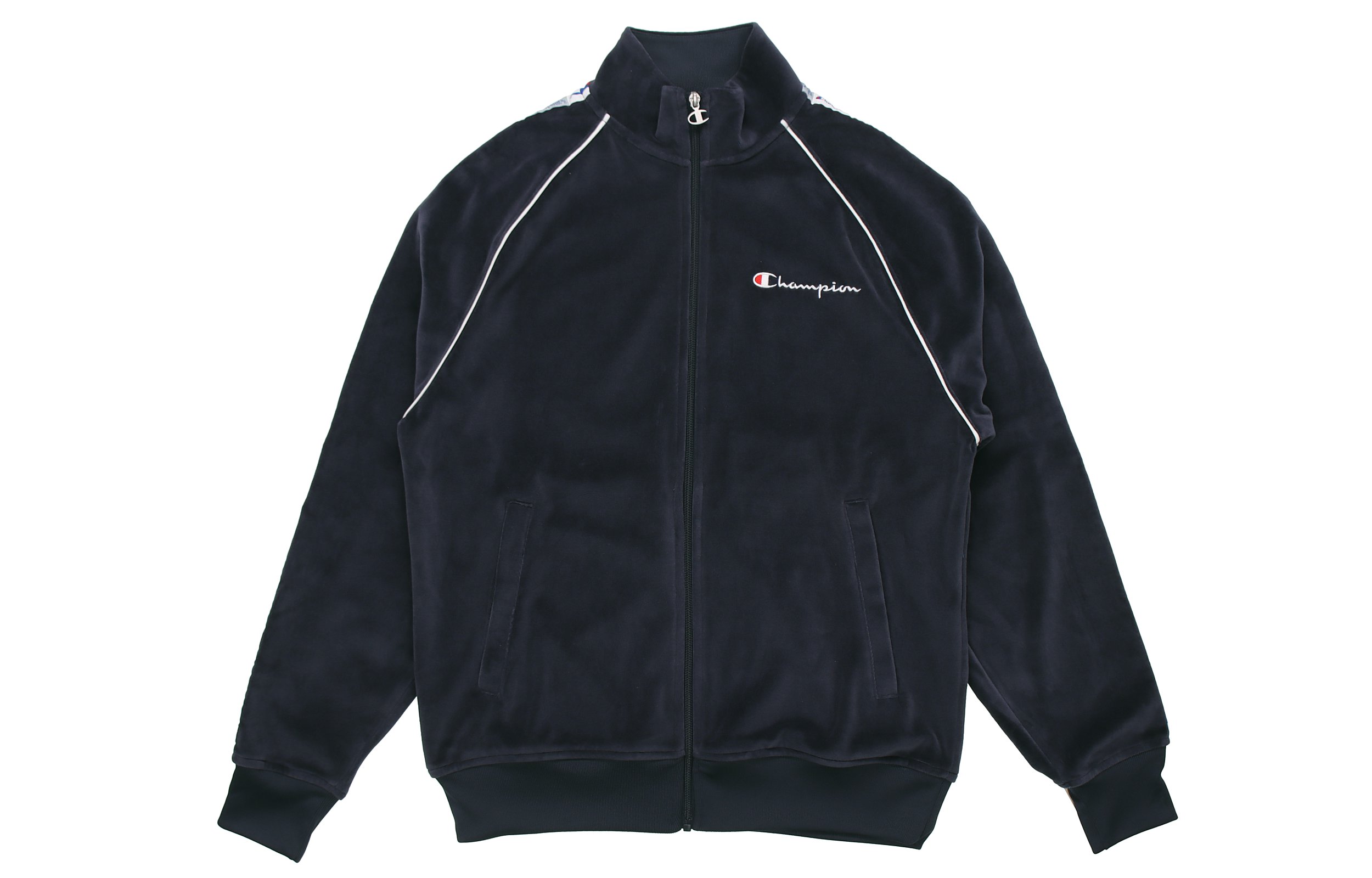 Champion Suede Embroidered Tape Casual Track Jacket Navy Unisex US Edition V4463-550281-031